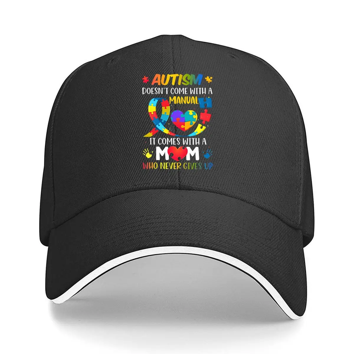 Autism Mom Puzzle Heart Sandwich Baseball Cap