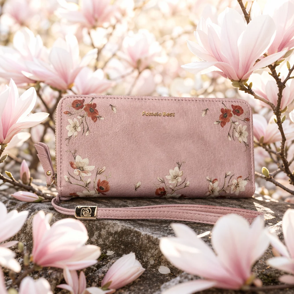 Pomelo Best Floral RFID-blockierende Damen-Geldbörse mit großem Fassungsvermögen, Handgelenkstasche, Kartenetui – Detail 2