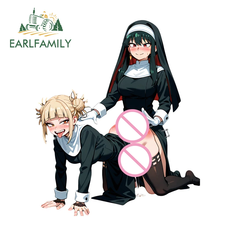 EARLFAMILY ฟูทานาริ นุนเซ็กซี่โพสต์สติ๊กเกอร์รถอะนิเมะ NSFW ไวนิล JDM รูปลอกกระดานโต้คลื่นหน้าต่างป้องกันรอยขีดข่วนตกแต่ง