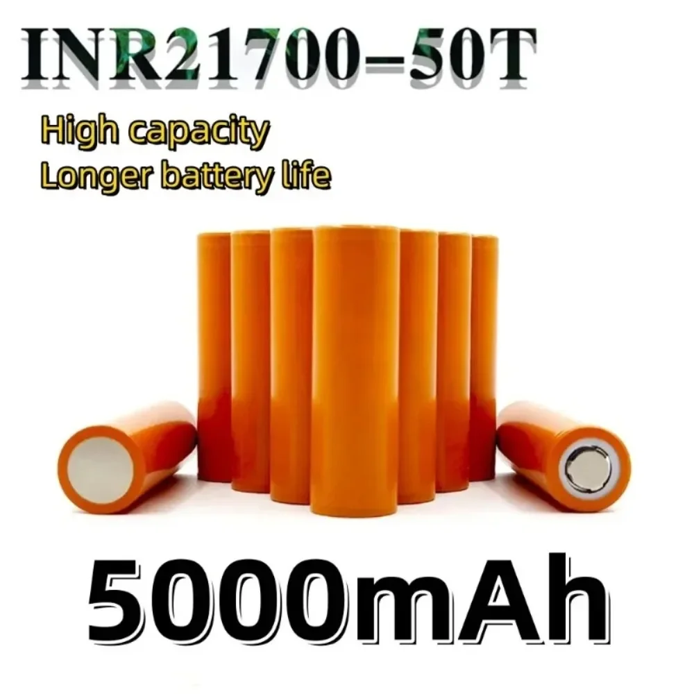 3.7V  5000mAh INR21700-50T Original Battery 21700 5.0Ah 30A High Discharge Super Large Capacity for Power Tools Flashlights Etc.