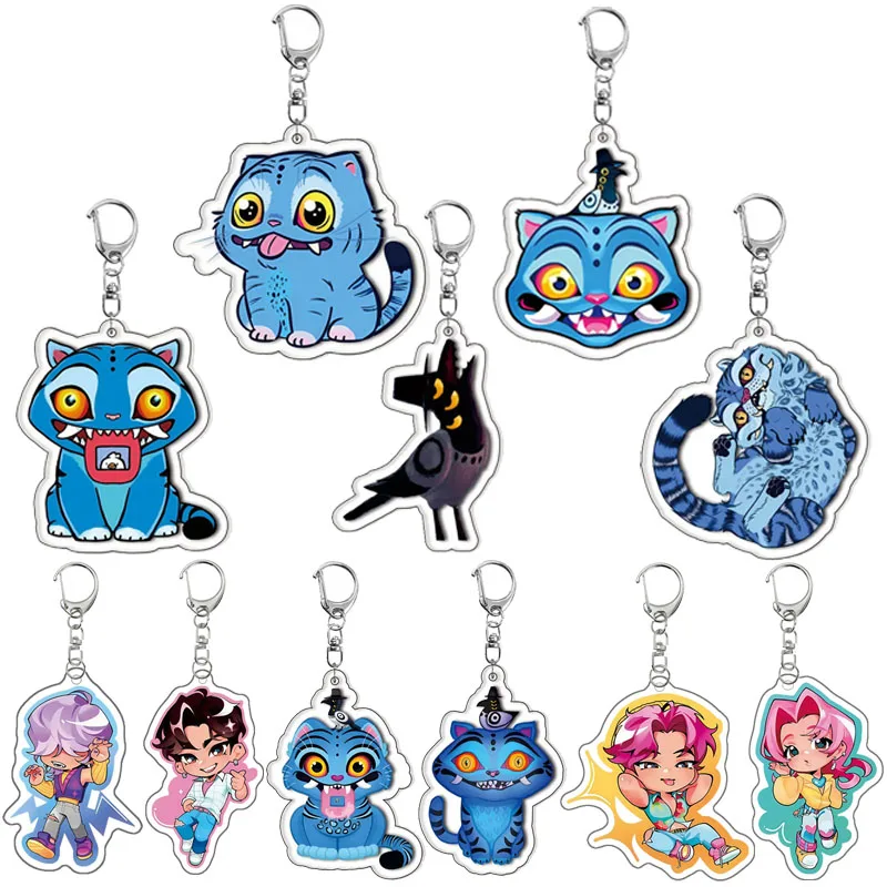 

Kpop Demon Hunters Huntrix Saja Boys Keychains Derpy Tiger Abby Mystery Romance Baby Bag Accessories Keychain Jewelry Fans Gifts