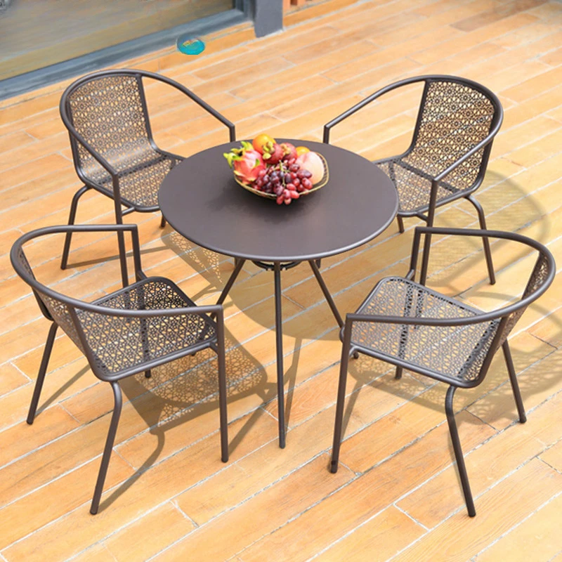 Patio table and chairs outdoor garden balcony garden terrace table and chair combination with umbrella outdoor rattan chair set