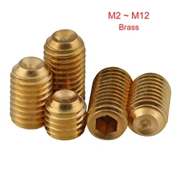 Hexagon Socket Set Screws With Concave End Brass Headless Screws M2 M2.5 M3 M4 M5 M6 M8 M10 M12