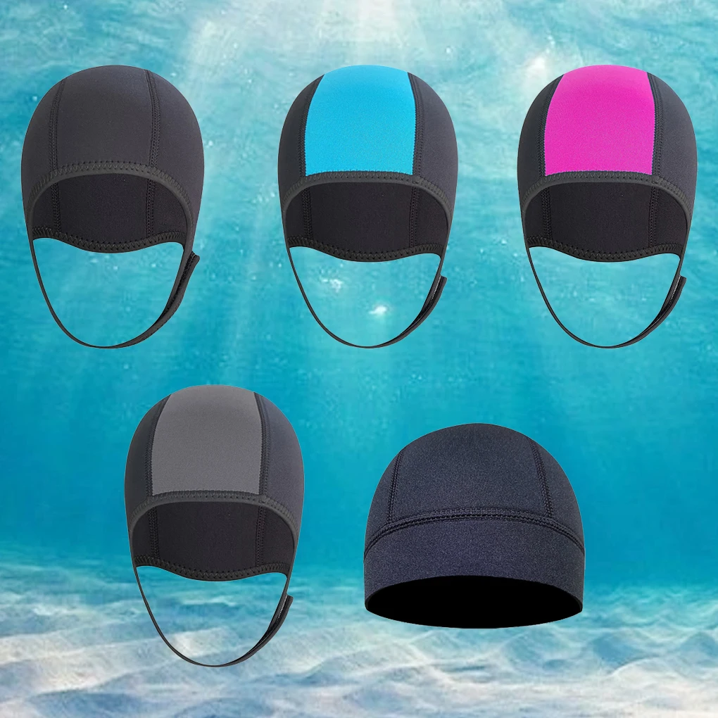 Neoprene Thicken Swim Thermal Hood Cap Thicken Swimming Pool Ear Hat Unisex Swimwear Equipment Man Women Black