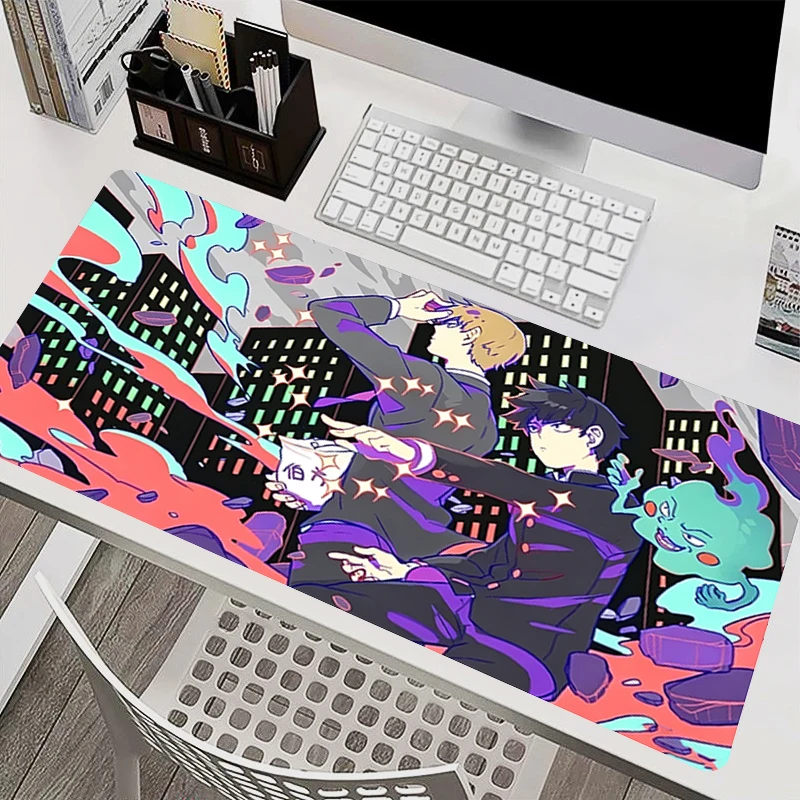 Gaming Mouse Pad Mob Psycho 100 Colorful Anime desk mat Lock Edge Computer Accessories Cool Keyboard Pad Gamer Non-slip Mousepad