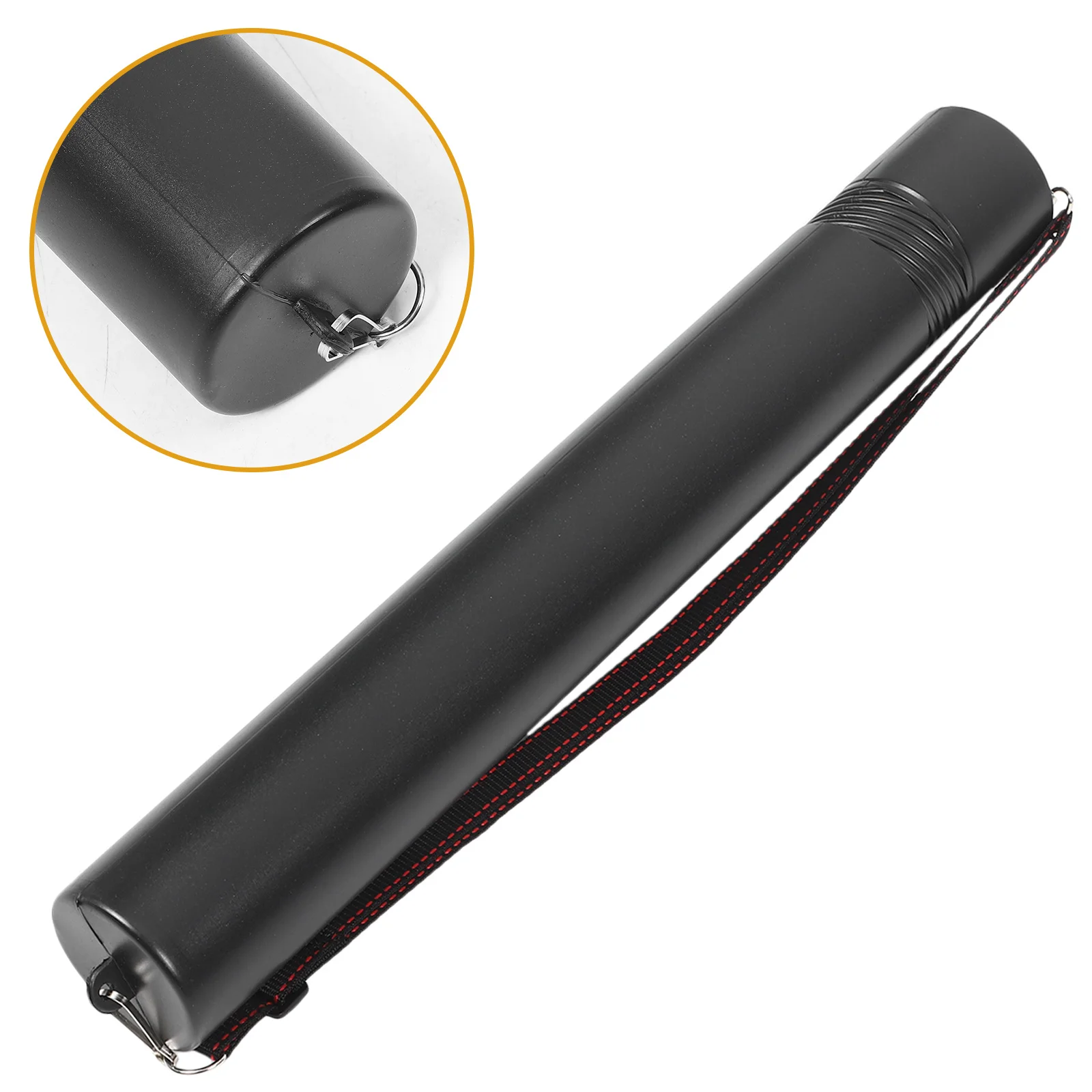 أنبوب رسم بلاستيكي تصغير تخزين أسود يوسع 20 إلى 35 بوصة ملصق مقاوم للماء أنبوب حمل حزام مخطط