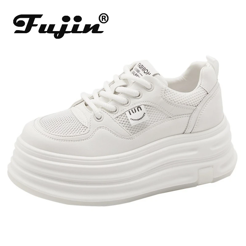 

Fujin 6,6 см воздушная сетка из микрофибры, женская дышащая вулканизированная обувь для скейтборда, массивные кроссовки на вулканизированной платформе на танкетке