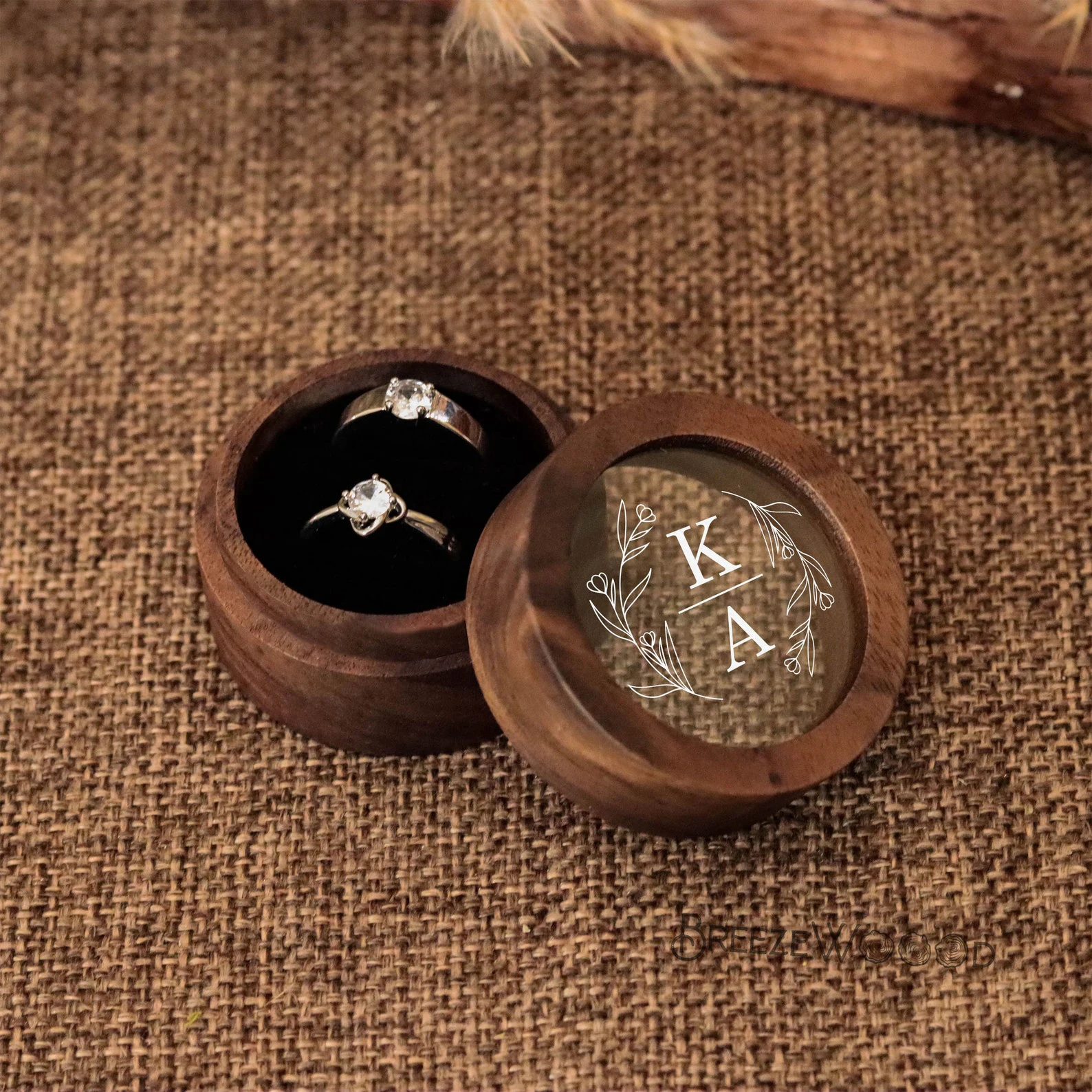 Portable Wood Jewelry Box Wedding Ring Box Earring Rings Box Jewelry Organizer Box Luxury Jewelry Gift Packaging Box