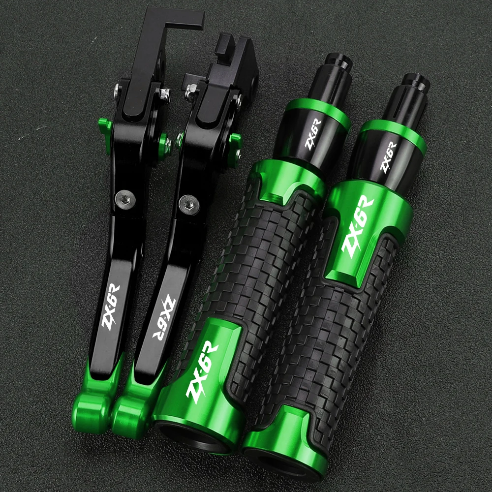 For Kawasaki ZX6R ZX 6R ZX-6R 2000-2004 Motorcycle Accessories Folding Adjustable Brake Clutch Levers Handlebar grips Handle bar