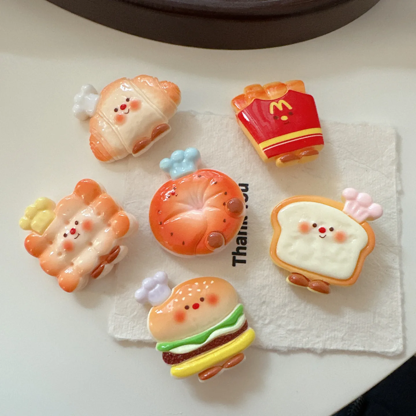 

Mini Bread Burger French Fries Duckbill Hair Clips for Bangs and Flyaway Side Funny Novelty Design Acrylic Lightweight Portable
