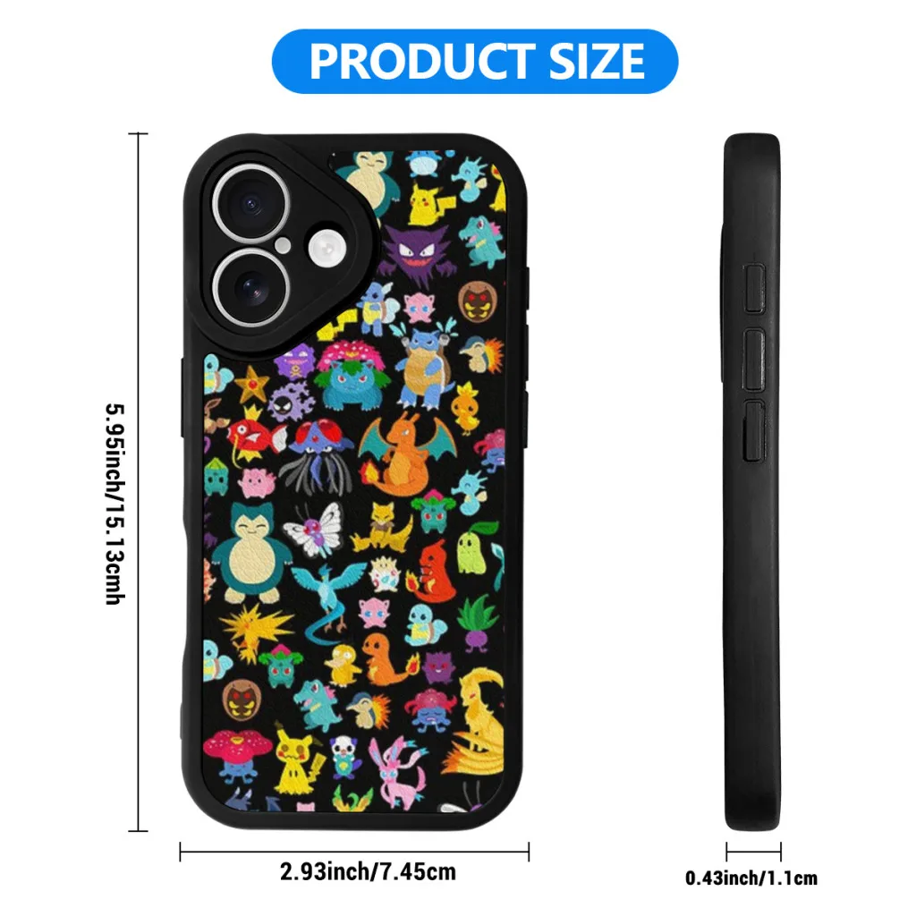 Phone Case For iPhone 16 Pro Max Silicone Skin Case Poke Collection