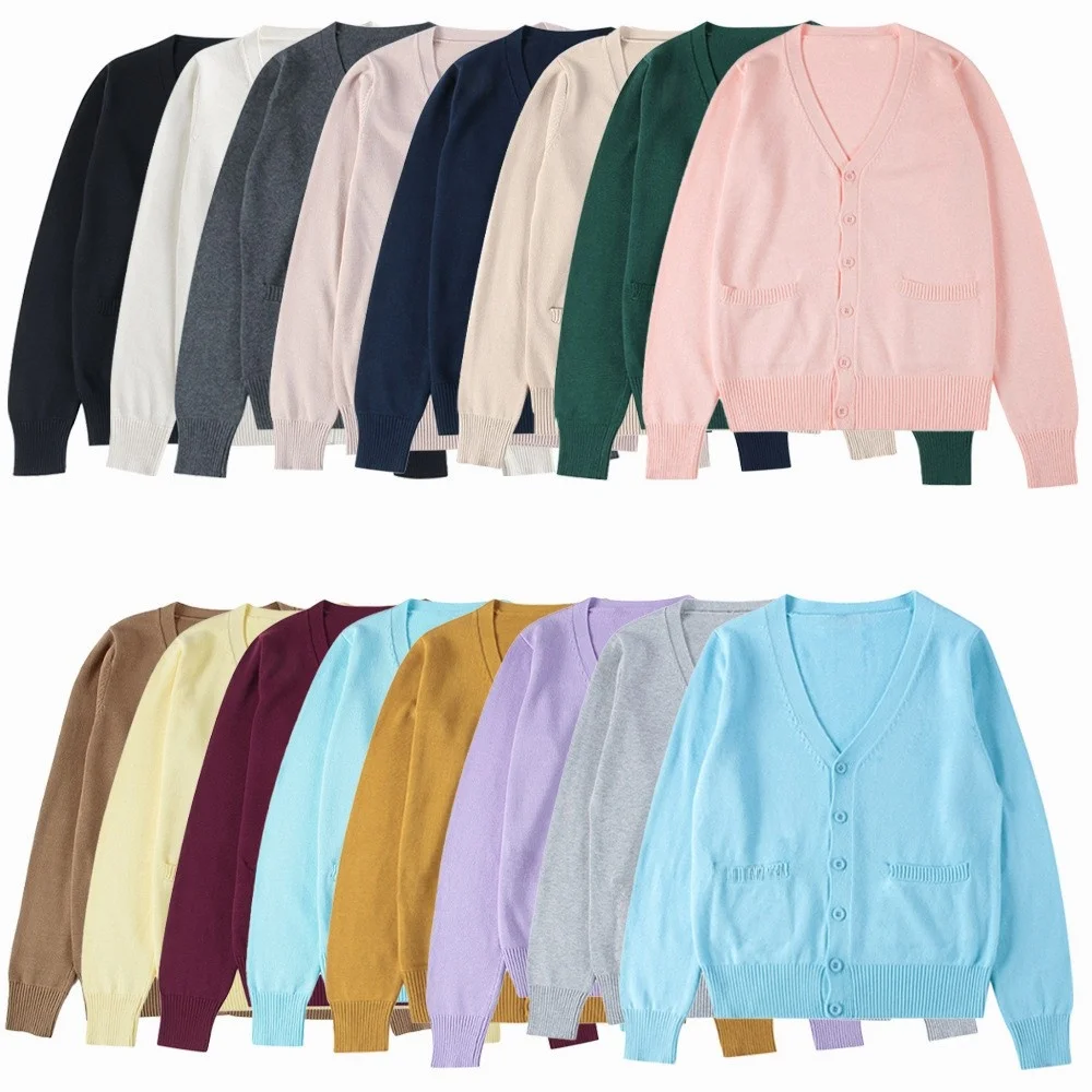 

School orm Свитер Вязаные длинные Sve Пара Топы Женские Мужские Briti Sle Весна Осень Открытый Кардиган Хлопок V-ne