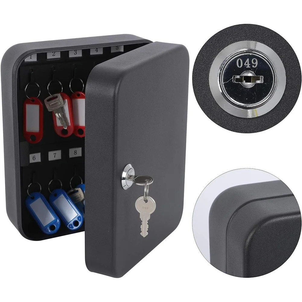 Key Box Wall Mounted 20 Key Hooks Key Cabinet Wall Mount with Key/Code Lock Key Storage Lock Box Key Cabinet Security Lock Box