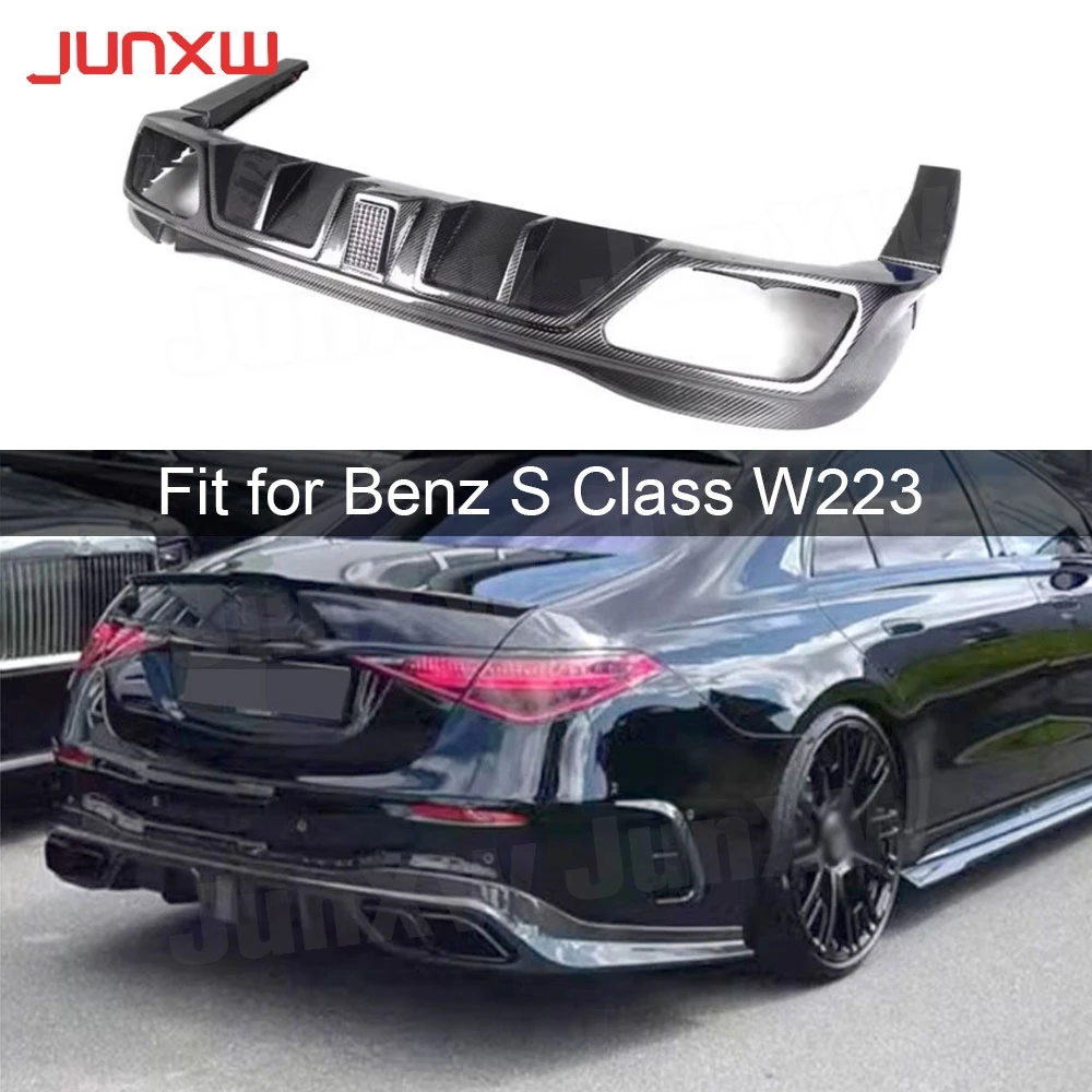 

Carbon Fiber Rear Lip Diffuser Splitters for Benz S Class W223 S450 S500 Sport 2021-2023 Rear Bumper Lip Extension Body Kits FRP