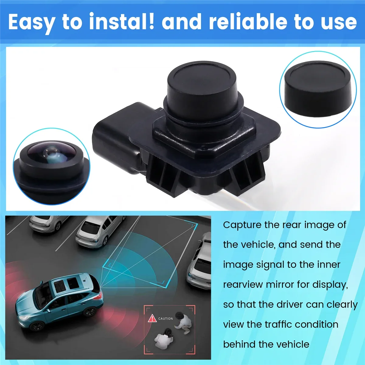 

Rear View Backup Camera | D2BT-19G490-BC/D2BT19G490BB for Ford Fiesta 2014-2017 (Black)