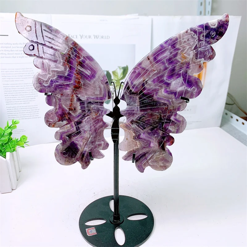 Natural Dream Amethyst Butterfly Wings, Crystal Crafts, Healing Gemstone, Girl Birthday Present, Home Decoration, 1Pair