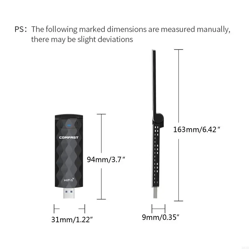 N84BワイヤレスUSB WIFI 6アダプターUSB 3.0ネットワークカード1800Mbpsデュアルバンド2.4G/5.8GHz
