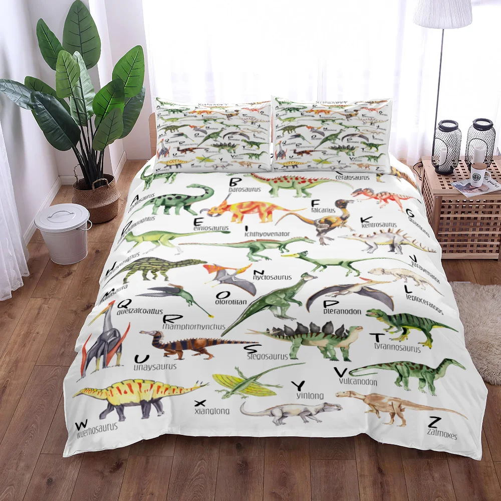 World Dinosaurs Children Duvet Cover Set EU Single Double King US Twin Full Queen Size  Bed Linen Set