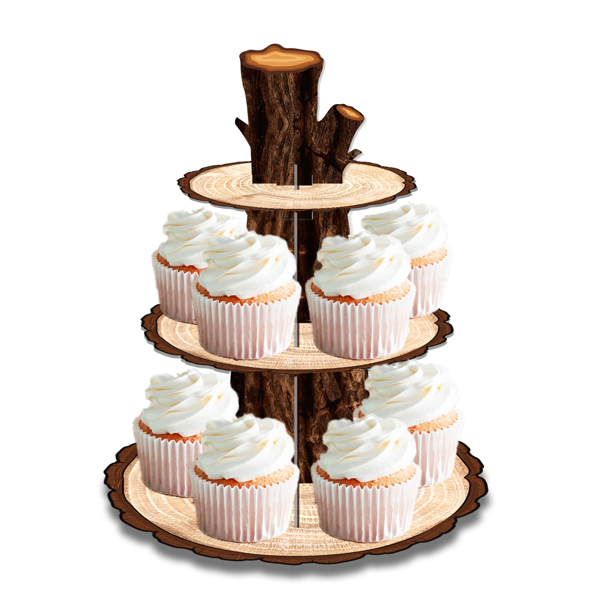 3 Katmanlı Ahşap Desenli K - Cupcake Stand Tier incelemesi ve fiyatı
