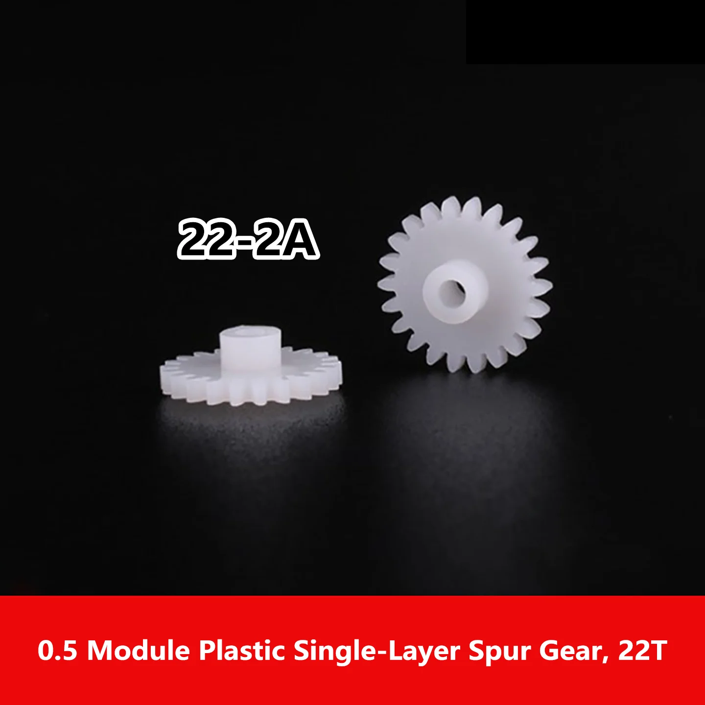 22-2a 20/100pcs 0.5 Module Plastic Gear, 22 Teeth, 2mm Tight Fit Bore,Straight Gear Accessory for Toy Gearbox