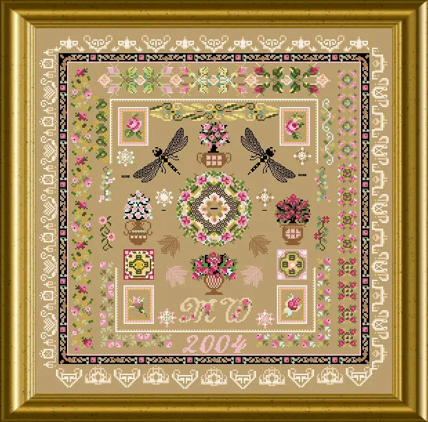 

DIY Embroidery Set, Cross Stitch Kit, Canvas, DMC Threads, Lining and Blackberry, 14CT,43-CD Dragonfly Garden 56-56