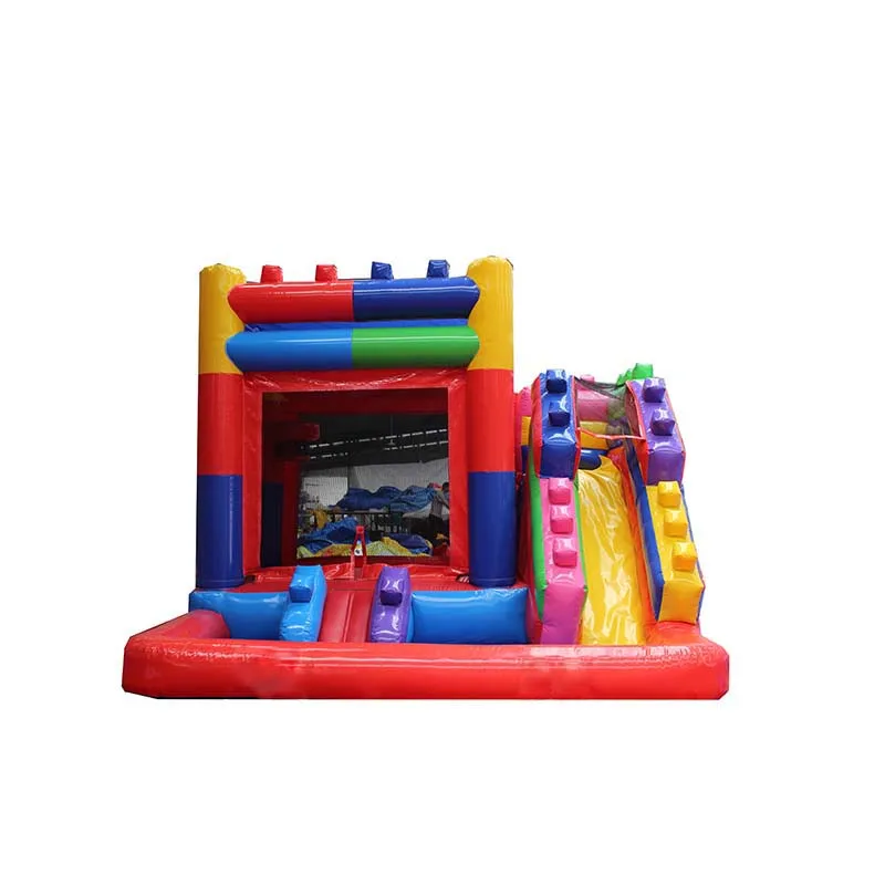 FOR Large PVC toys Kids game Inflatable Building Blocks Castle with Slide Inflatable Bouncer Combo Moonwalk