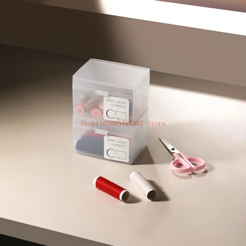 Card Small Item Storage Box, Transparent Frosted Box, Stationery Storage