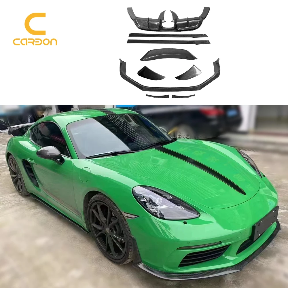 For Porsche 718 Car Surround Body Kit front bumper Side skirt rear lip spoiler modified Car Accessories