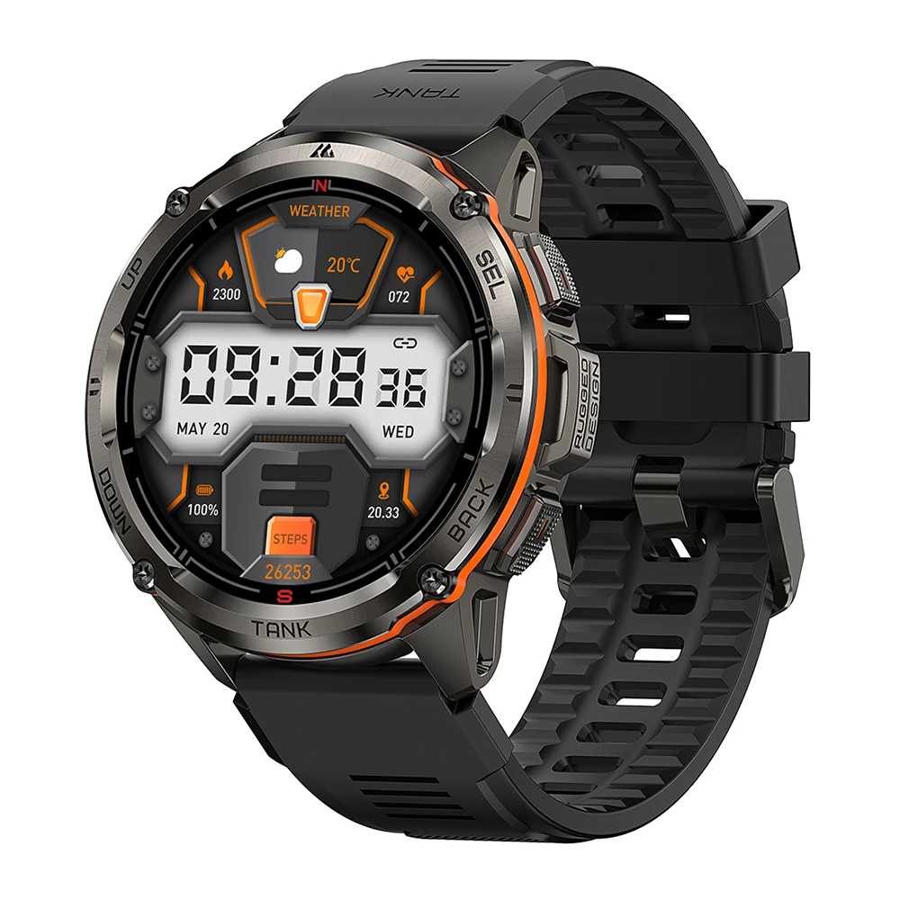 2025 KOSPET TANK T3 Ultra GPS Robuust Smart Horloge Voor Mannen Kompas Hoogtemeter AMOLED 470 mAh IP69K 5ATM Waterdicht Bluetooth Oproep