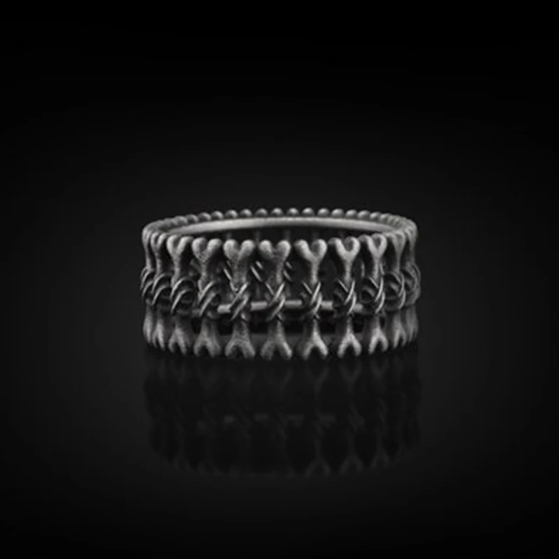Fashion Retro 2022 NEW Design Stainless steel Skull Bones Men Gothic Ring Stackable Biker Ring Anniversary Gift For Couple