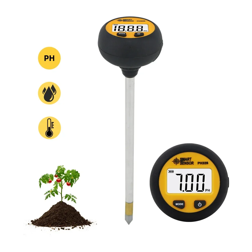 PH328 Smart Sensor Soil Ph Meter 3 In 1 Soil Temperature Moisture Humidity Testing Instrument Garden For Plants Flowers