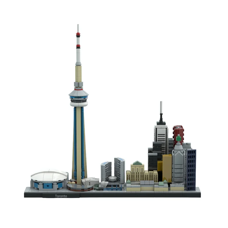 MOC 有名な都市建築組み立てビルディングブロックおもちゃカナダトロント都市スカイラインモデル大人のコレクション誕生日ギフト