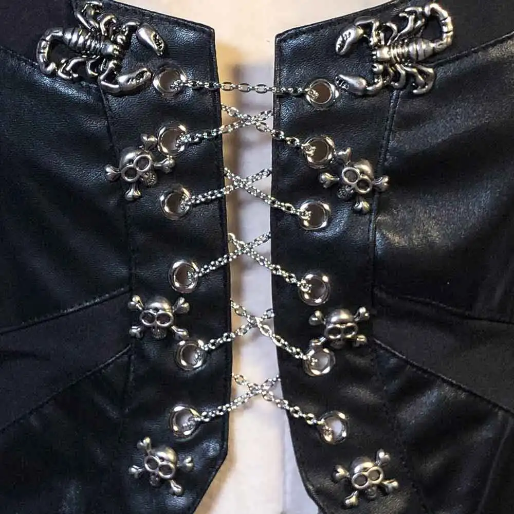 Punk Rock Teen Eco E-Girls Fai da te Grunge Emo Goth Harajuku Fatto a mano anni '90 Y2K Halter Canotta TOP Kawaii Festival Outfit gotico