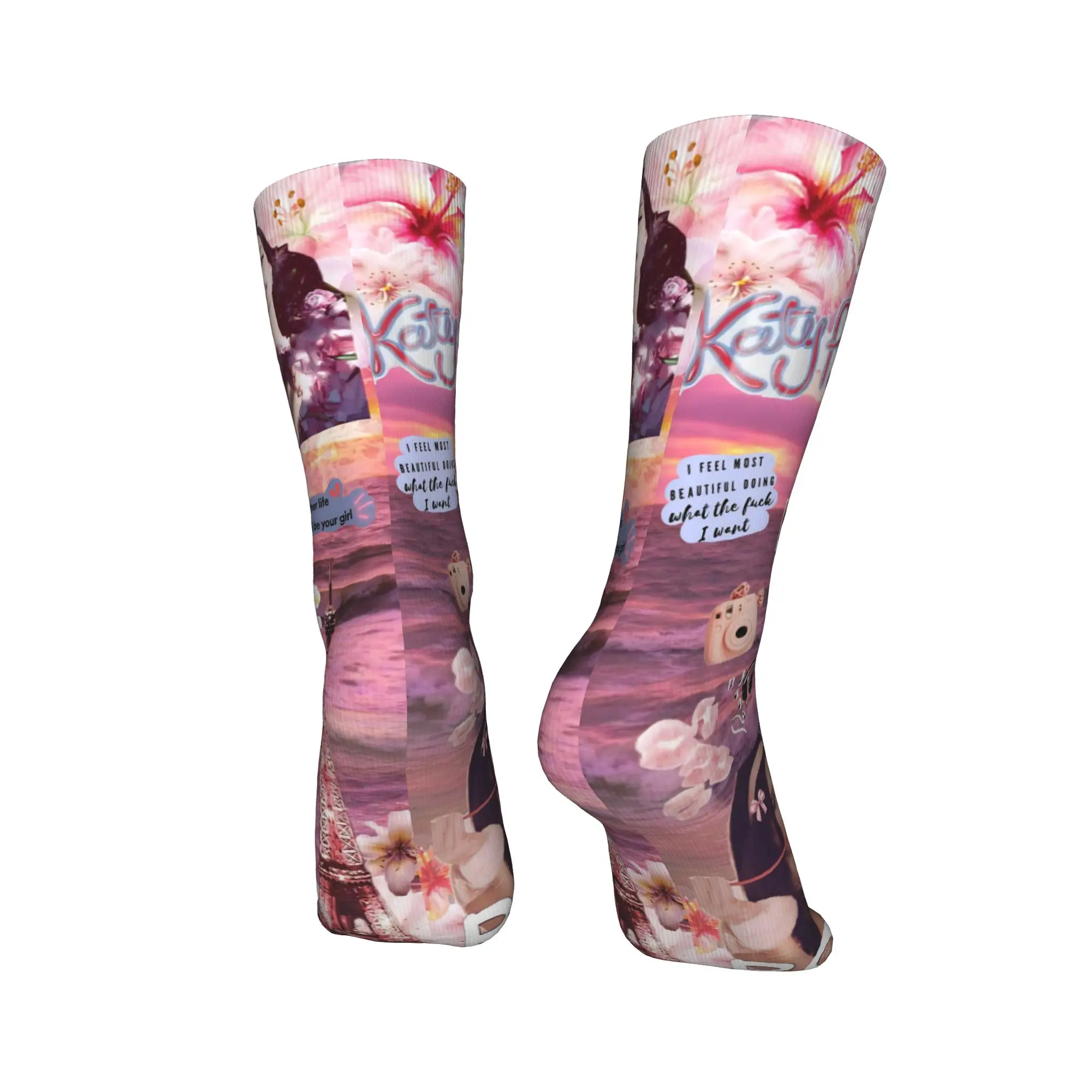 جوارب كاتي بيري تور المضادة للعرق، جوارب جري متوسطة ناعمة للرجال، جوارب شتوية عصرية برسومات جرافيكية