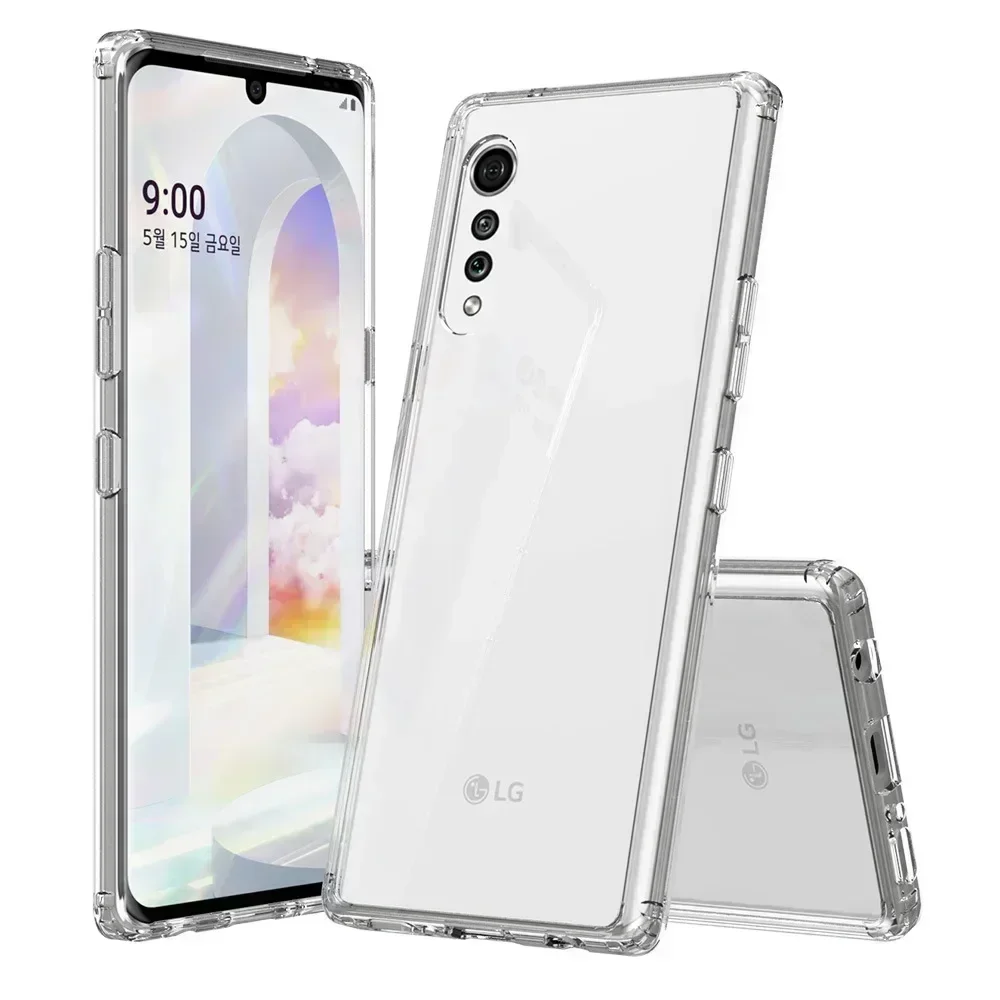 

Slim HD Clear Acrylic Case for LG Velvet 5G Hybrid Shockproof Cover Soft TPU Frame with Hard Back Shell Celula Fundas Capa