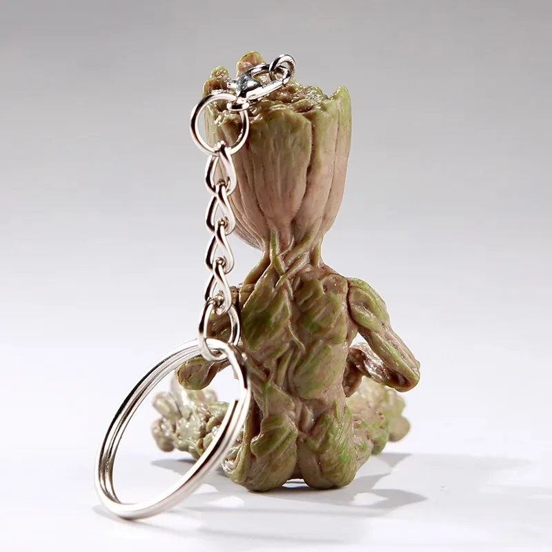 8 قطعة سلاسل المفاتيح Groot الديكور أنيمي عمل أرقام لعبة لطيفة Q أرقام سيارة حقيبة مفاتيح الديكور نماذج هدايا عيد ميلاد الأطفال
