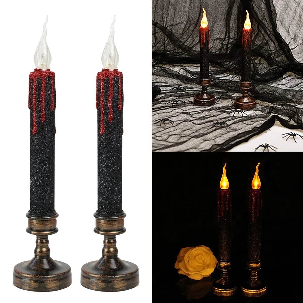 Halloween Decoration Candles Halloween Bleeding Candles Haunted Houses 140 Hours Duration Battery Powered Easy To Use