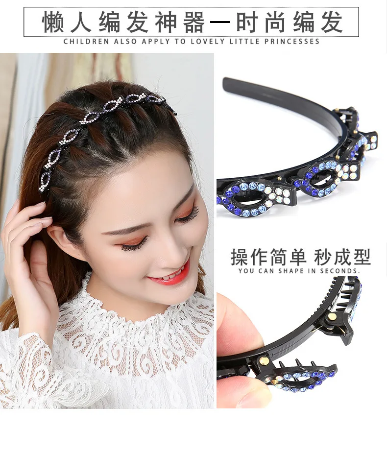 Internet celebrity braided hair with multi-layer headbands, bangs, fixed hair clips, lazy people\'s hair accessories, coiled hair