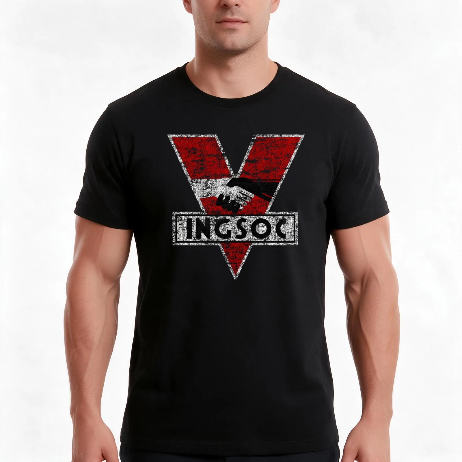 INGSOC - Party like it's 1984! T-Shirt, Summer Casual Cotton Tee, Oversized Streetwear Tops, Vintage Graphic Print, 100% Cotton