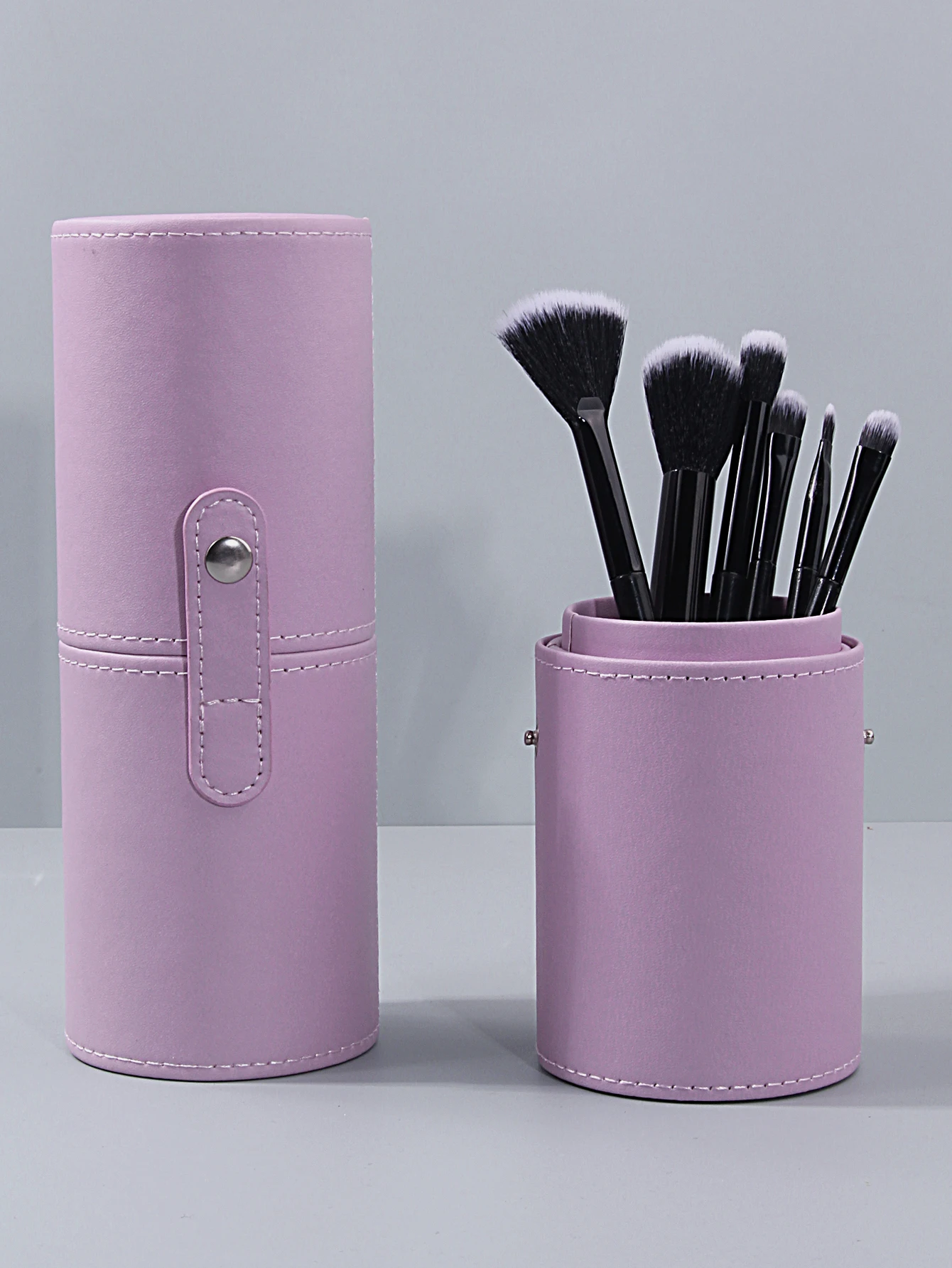 Makeup Brush Storage Bucket PU Leather High Appearance Level Large Capacity Makeup Tool Storage Cylinder Beauty Brush Storage Bo