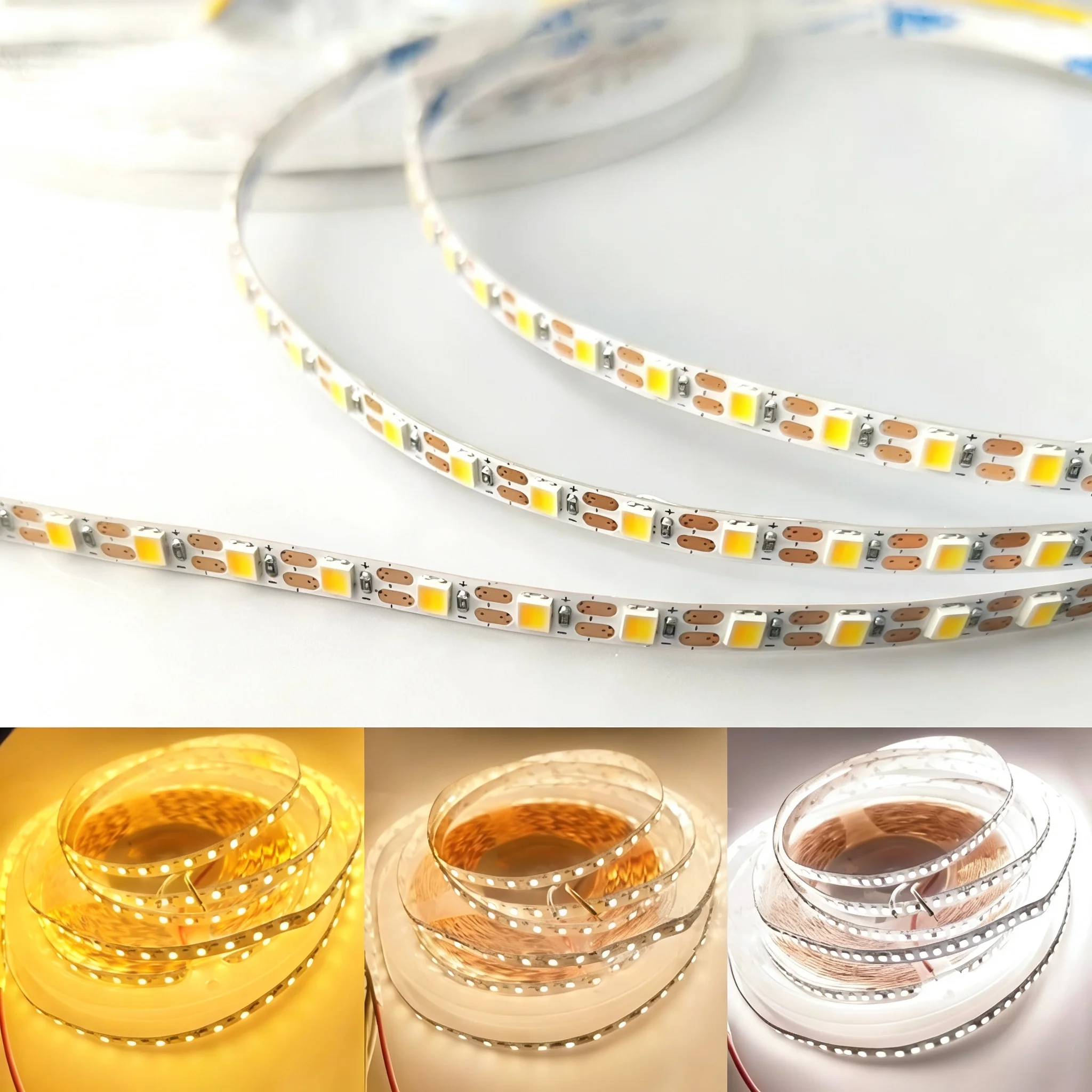 

High CRI Ra 95+ Dual Color 2700K-6500K DC24V Flexible LED Strip RF Control 10M 1200LEDs 120LEDs/M 5mm Width for DIY Movie Studio