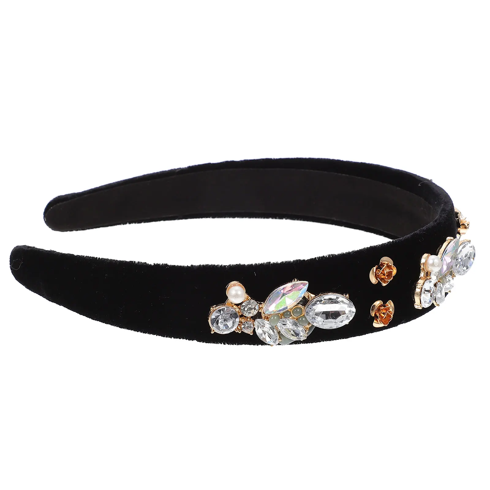 

Rhinestone Headband Pearl Hairband for Women Wedding Accessories Sparkly Bands Hoop Girls Party Bar Dance Christmas Cheer