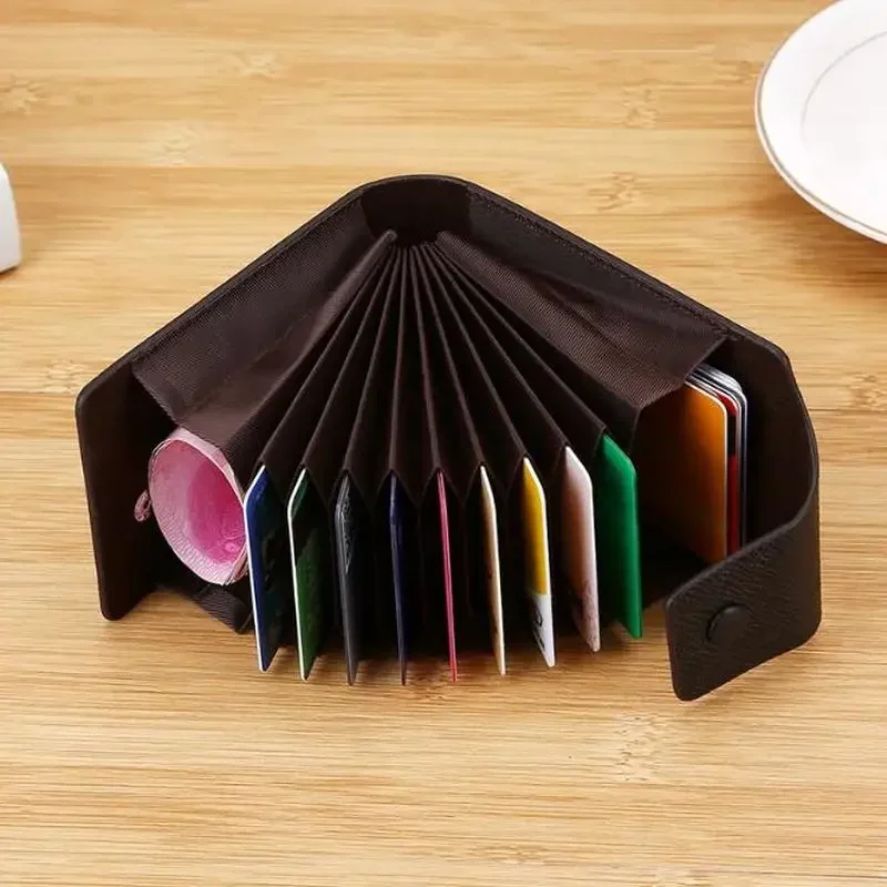 Porta carte di credito da uomo nuovo Borsa in pelle PU per carte Portafoglio ID Porta carte di credito Porta soldi da lavoro Tasca portamonete Porta carte