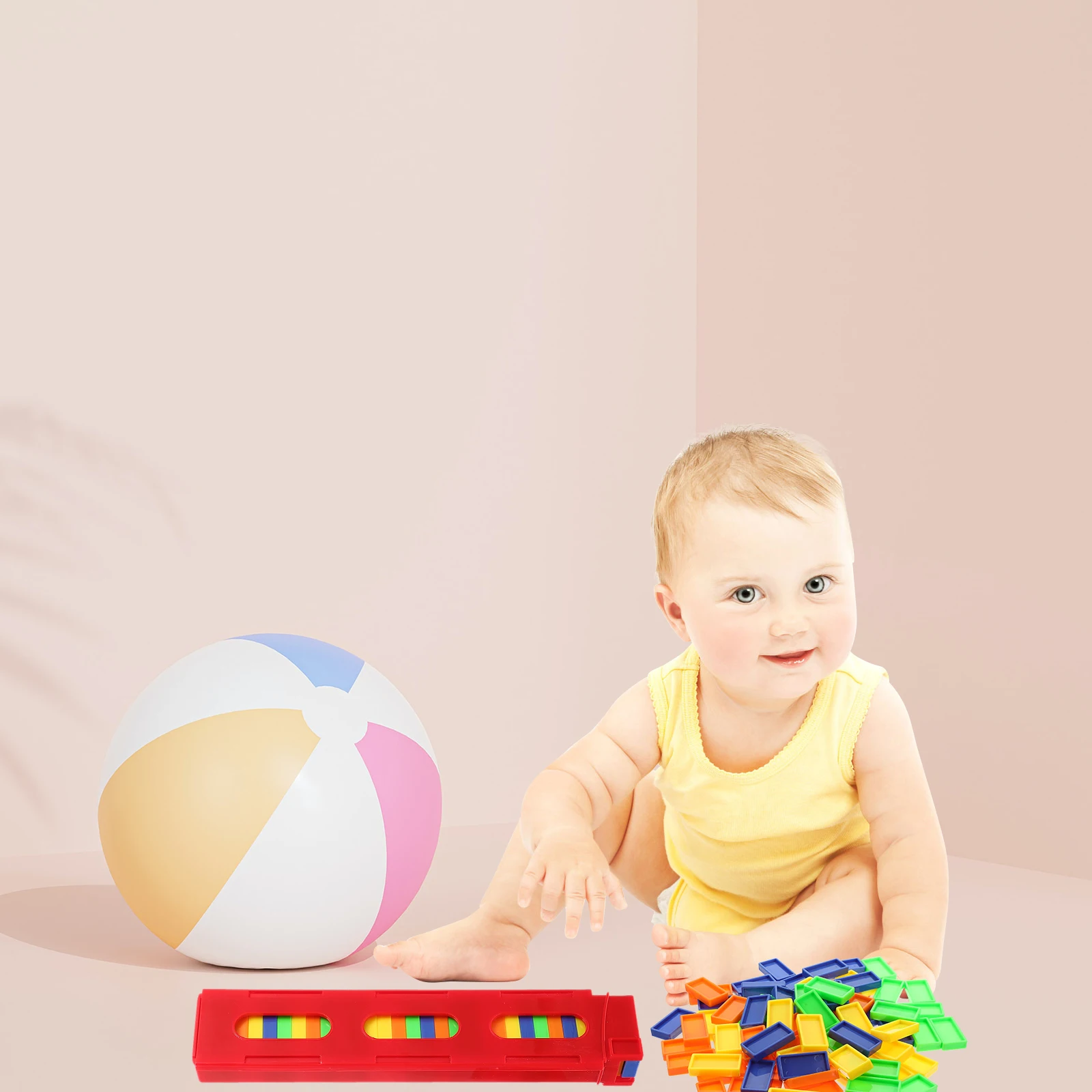 5-zakken Domino Trein Plastic Domino Trein Accessoires Voor Kinderen Vroege Onderwijs Spelset