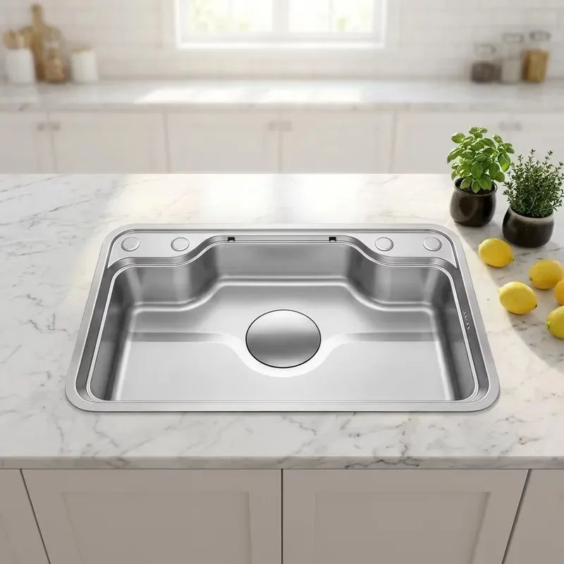 STLF Hot-selling large 304 stainless steel grain embossed scratch-proof Japanese kitchen sink with faucet