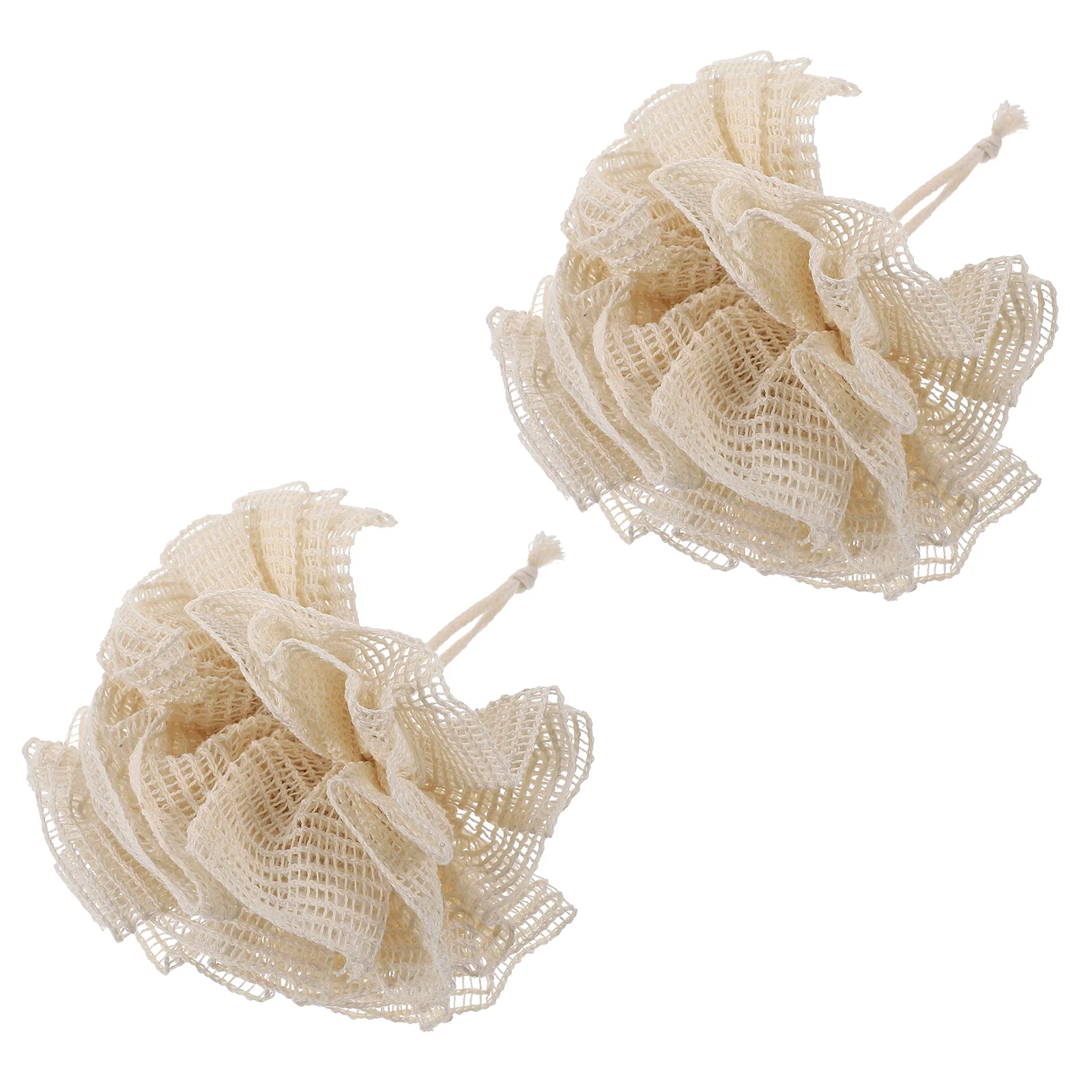 

2 Pcs Bath Sponge Loofah Shower Bubble Ball Scrubber Clean Loofahs Balls Beige Child