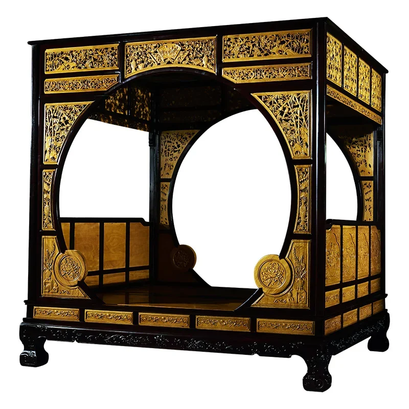 double bed, plum blossom shelf, wedding pear, classical Ming and Qing Dynasties, court Chinese antique bed