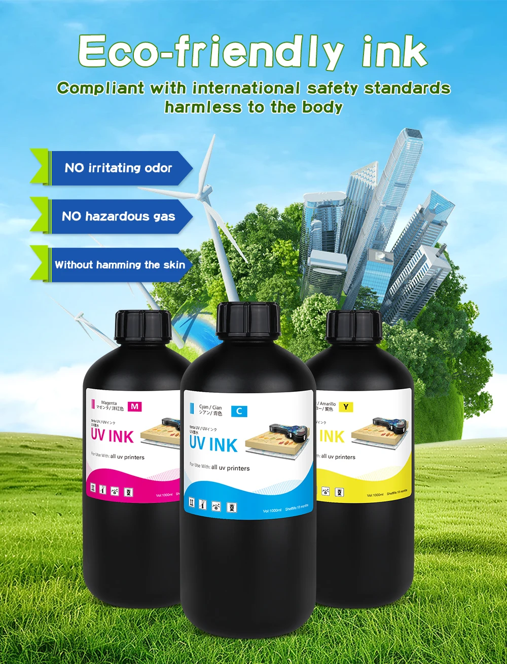 UV Ink 1000ml Bottle LED UV Ink For Epson L800 L805 L1800 R290 R330 1390 1400 1410 UV Printer Ink UV Varnish Gloss Ink Hard Ink