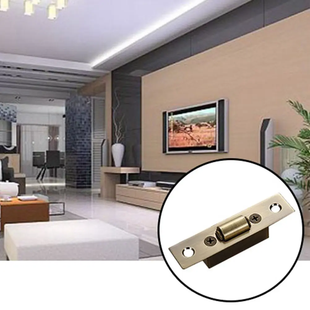 Closet Ball Catch Stainless Rust Proof Door Hardware Adjustable Catch with Strike Plate Brushed Satin Golden Finish