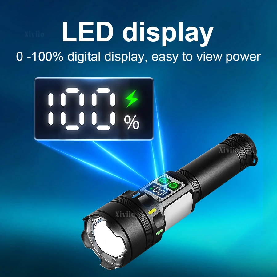 NEW 89000000LM Ultra Bright LED Flashlight Most Powerful Torch Light Rechargeable Portable Lamp With Magnet  For Camping Lantern - view 5